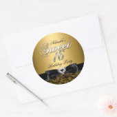 Gold 16 . Geburtstag Jewel Bow & Lace Sticker (Umschlag)