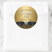 Gold 16 . Geburtstag Jewel Bow & Lace Sticker (Tasche)
