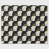 Gold 18. Geburtstag Ballons in White Box Geschenkpapier (Flach)