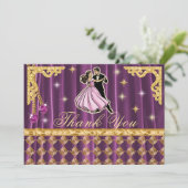 Gold 18th Birthday Thank You with Dancers Dankeskarte (Stehend Vorderseite)