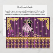 Gold 18th Birthday Thank You with Dancers Dankeskarte (Vorne/Hinten)