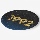 Gold 1992 - Jahrtausendballons in Stars-Papierplat Pappteller (Schrägansicht)