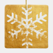 Gold 1. Weihnachten Mr. & Mrs. Foto Keramikornament (Rückseite)