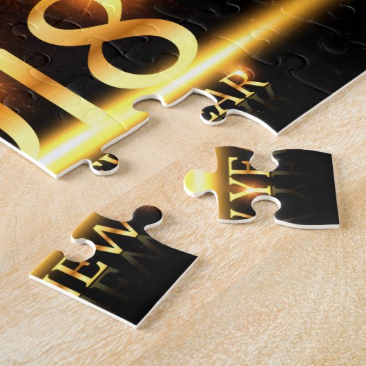 Gold 2018 Frohes neues Jahr Feuerwerk Rätsel Puzzle (Seite)