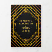 Gold 2020er Hochzeitssuite Dreifach Gefaltete Einladung (Cover)