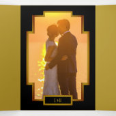 Gold 2020er Hochzeitssuite Dreifach Gefaltete Einladung (Innenseite Mitte)