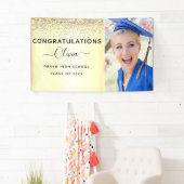 Gold 2022 Abschluss Glitzer Gradate Banner (Insitu)
