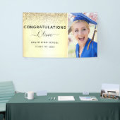 Gold 2022 Abschluss Glitzer Gradate Banner (Messeveranstaltung)