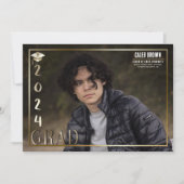 Gold 2024 Grad Abschluss Foto Ankündigung (Vorderseite)