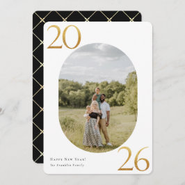 Gold 2024 New Year Foto Holiday Card Feiertagskarte