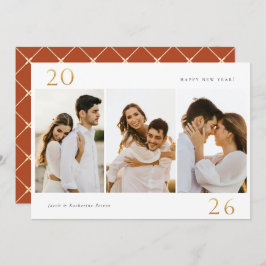 Gold 2024 Weihnachtskarte für das 3. Foto Feiertagskarte