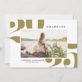 Gold 2025 Fett Typografie Foto Abschluss Ankündigung (Vorderseite)