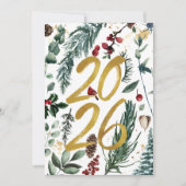 Gold 2025 Weihnachten Pine Bough Red Floral (Vorderseite)