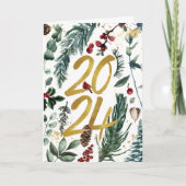 Gold 2025 Weihnachten Pine Bough Red Floral (Vorderseite)