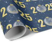 Gold 2025 Weihnachtsschmuck Geschenkpapier (Rolleneckpunkt)