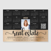 Gold 2026 Calendar Real Anwesen Foto QR Code Card Magnetkarte (Vorderseite)