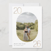 Gold 2026 Neues Jahr Foto Feiertagskarte (Vorderseite)