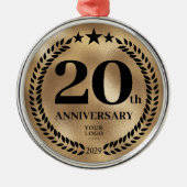 Gold 20 Jahre Firmenlogo Weihnachten Ornament Aus Metall (Vorne)