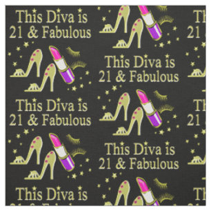 GOLD 21 UND FABULOUS GEBURTSTAGS-DESIGN STOFF