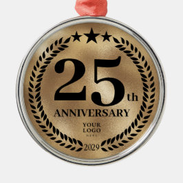 Gold 25-jähriges Firmenlogo Weihnachten Ornament Aus Metall