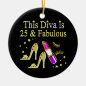 GOLD 25 UND FABULOUS DIVA-DESIGN KERAMIKORNAMENT (Vorne)