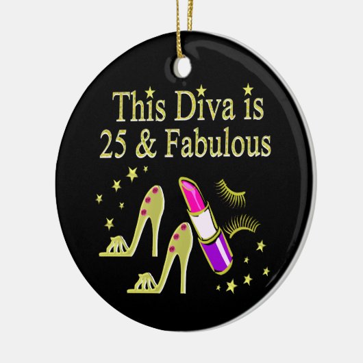 GOLD 25 UND FABULOUS DIVA-DESIGN KERAMIKORNAMENT (Links)