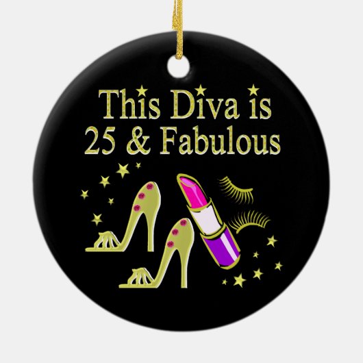 GOLD 25 UND FABULOUS DIVA-DESIGN KERAMIKORNAMENT (Hinten)