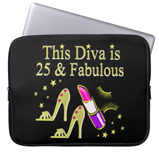 GOLD 25 UND FABULOUS DIVA-DESIGN LAPTOPSCHUTZHÜLLE (Vorderseite)