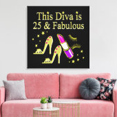 GOLD 25 UND FABULOUS DIVA-DESIGN LEINWANDDRUCK (Insitu (Wohnzimmer))
