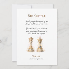 Gold 25 Years of Love Wedding Anniversary  Dankeskarte