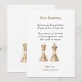 Gold 25 Years of Love Wedding Anniversary  Dankeskarte (Vorne/Hinten)