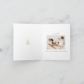 Gold 2-Bild-Foto Weihnachtsgeschenk Feiertagskarte (Innenseite)
