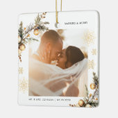 Gold 2 Foto 1. Weihnachten Verheiratet Merry Mr & Keramikornament (Links)