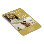 Gold 2 Fotos Save the Date Hochzeit Magnet (Rechte Seite)