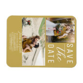Gold 2 Fotos Save the Date Hochzeit Magnet (Horizontal)