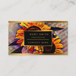 Gold 2 Glossy Sonnenblumen Elegante Collection Visitenkarte