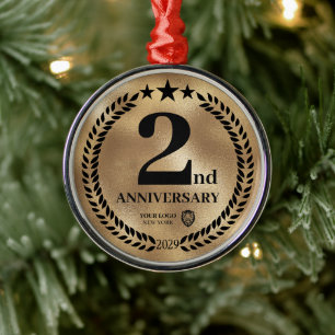 Gold 2 Jubiläum Weihnachten Ornament Aus Metall