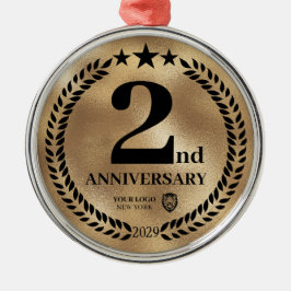 Gold 2 Jubiläum Weihnachten Ornament Aus Metall