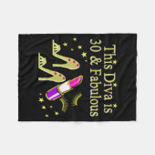 GOLD 30 UND FABULOUS 30. GEBURTSTAG DESIGN FLEECEDECKE (Vorderseite (Horizontal))