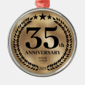 Gold 35-jähriges Firmenlogo Weihnachten Ornament Aus Metall (Vorne)