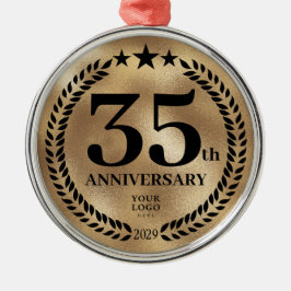Gold 35-jähriges Firmenlogo Weihnachten Ornament Aus Metall