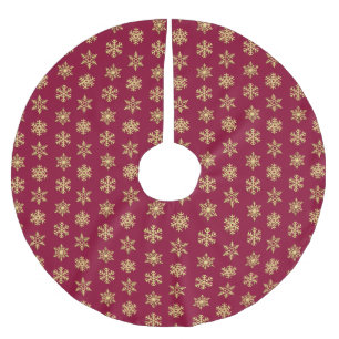 Gold 3-D Schneeflocken, benutzerdefinierbarer Hint Polyester Weihnachtsbaumdecke