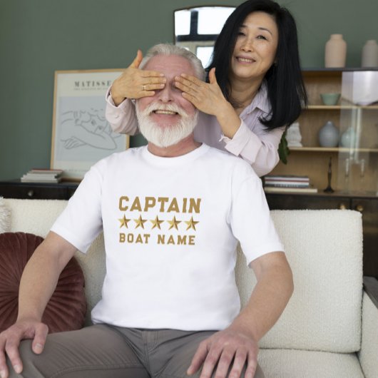 Gold 3-D Sterne Benutzerdefiniertes Textdesign T-Shirt