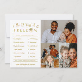 Gold 3 Foto Collage Funny Post Covid Weihnachten