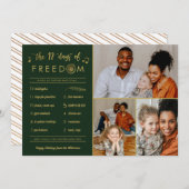 Gold 3 Foto Collage Funny Post Covid Weihnachten (Vorne/Hinten)