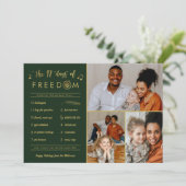 Gold 3 Foto Collage Funny Post Covid Weihnachten (Stehend Vorderseite)