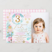 Gold 3 Land Süßigkeiten Nutcracker Foto Geburtstag Einladung (Vorne/Hinten)