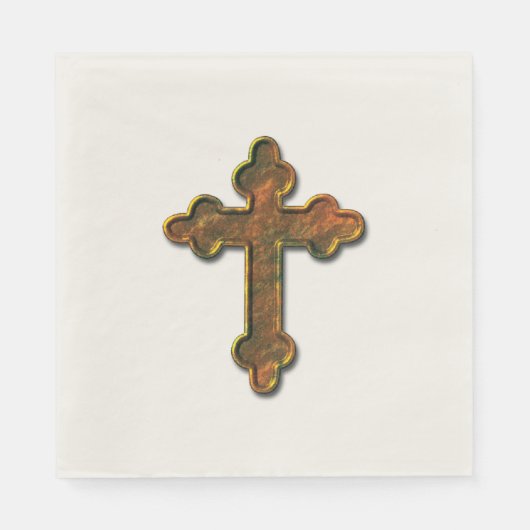 Gold 3D-Bildkreuz Serviette (Vorderseite)