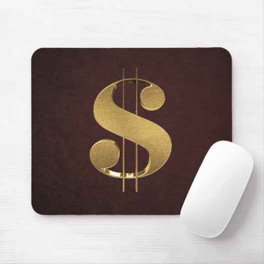 Gold-3D-Dollar-Zeichen Mousepad (Mit Mouse)