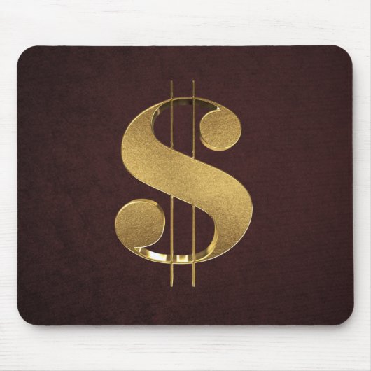 Gold-3D-Dollar-Zeichen Mousepad (Vorne)